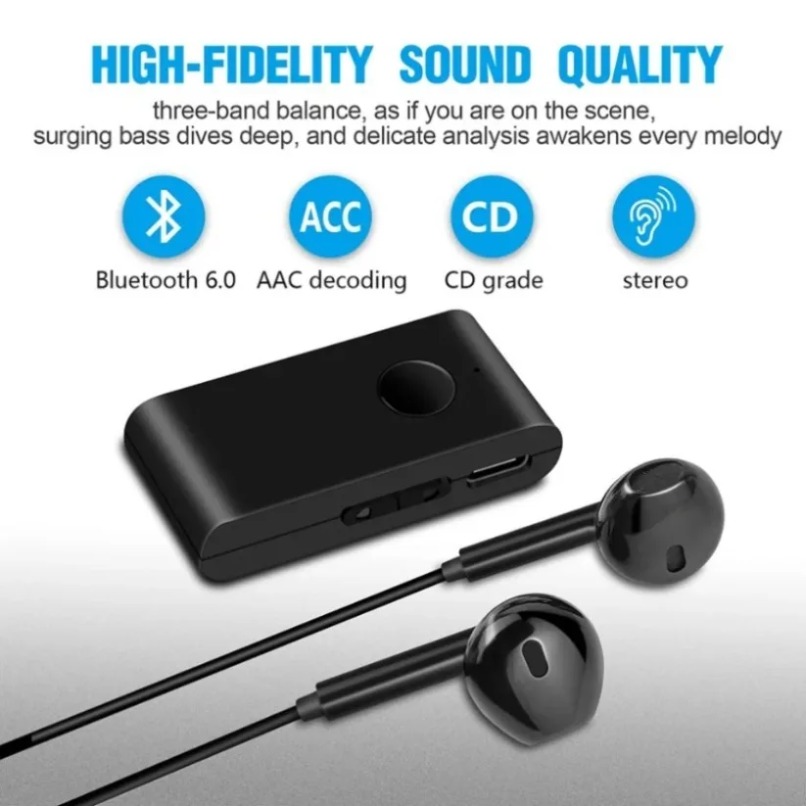 Bluetooth Adapter Receiver - Аудиоприемник Bluetooth 5.0 с внутриканальными наушниками