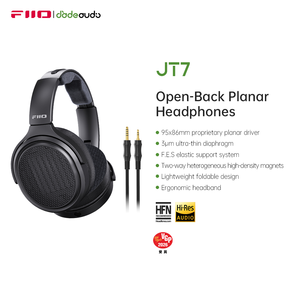 Наушники FiiO JT7 Over-Ear Pla – обзор и цена Audiophile Headphone Wired